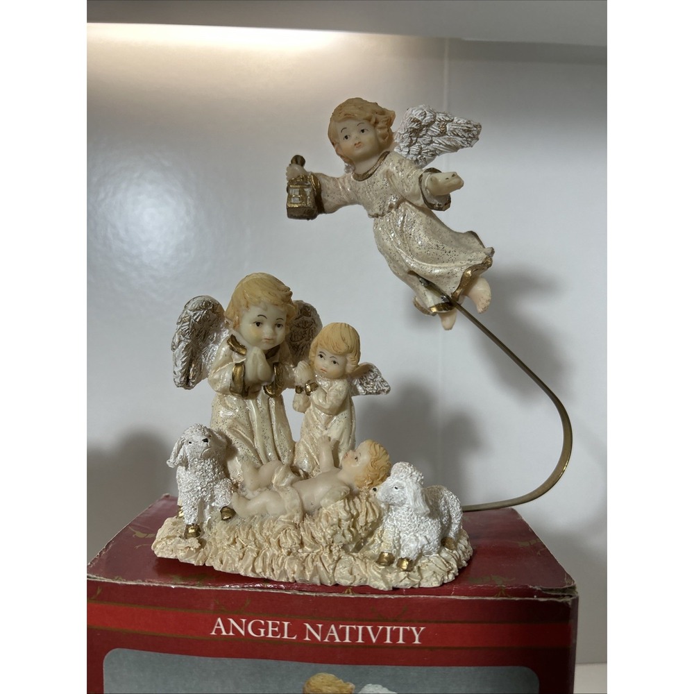 Santa's Collection Set Of 2 Nativity Christmas Carols Village Flying Angel 1246 - Picture 4 of 8